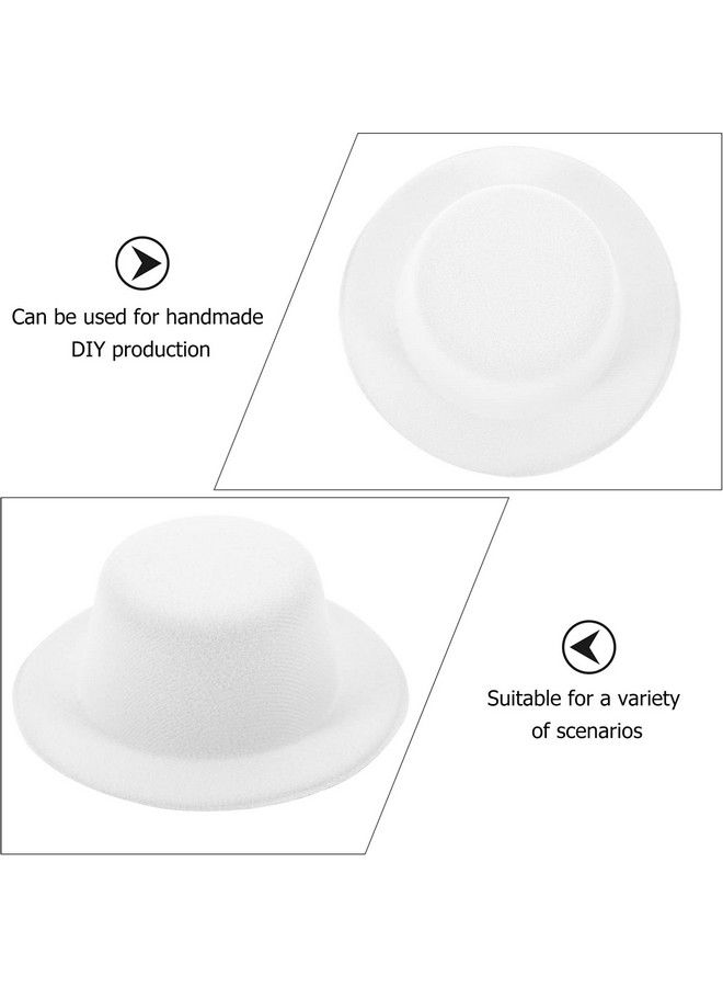 NUOBESTY Mini Felt Top Hats Diy Black Felt Top Hats Miniature Formal Hats For Diy Crafts Snowman Ornaments4Pcs(White) - Image 4