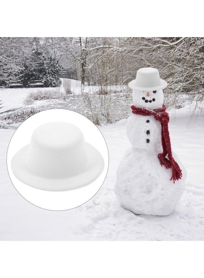 NUOBESTY Mini Felt Top Hats Diy Black Felt Top Hats Miniature Formal Hats For Diy Crafts Snowman Ornaments4Pcs(White) - Image 5