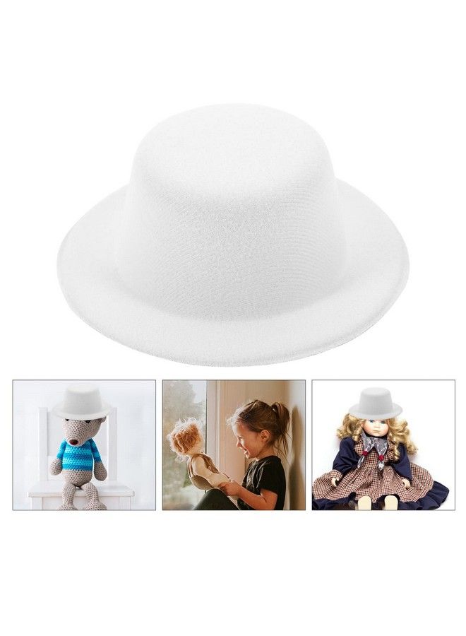 NUOBESTY Mini Felt Top Hats Diy Black Felt Top Hats Miniature Formal Hats For Diy Crafts Snowman Ornaments4Pcs(White) - Image 3