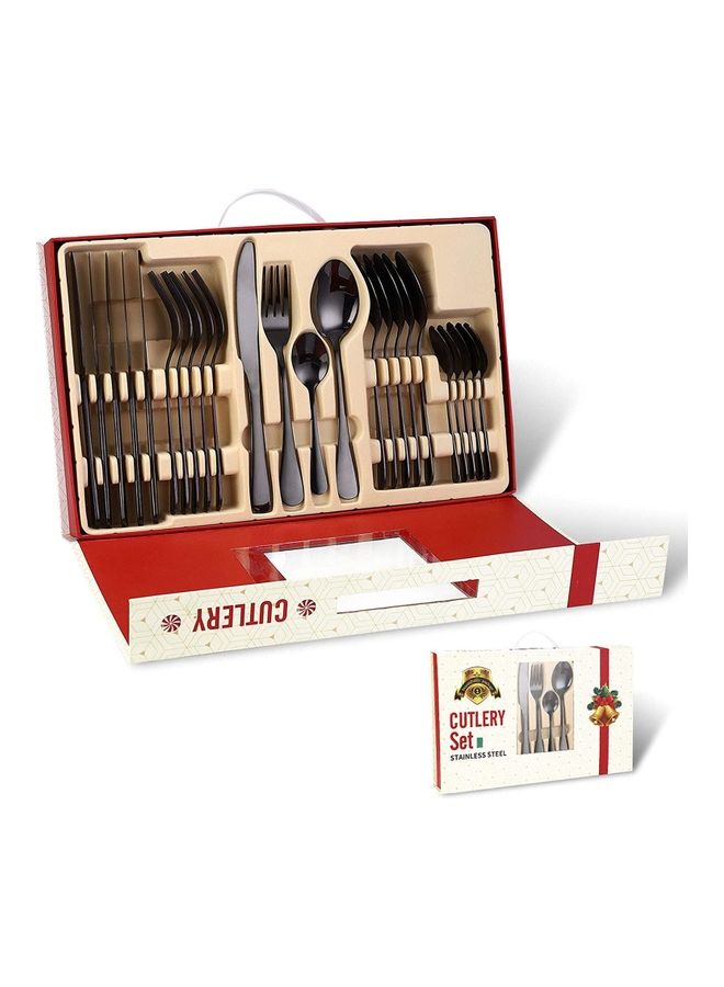 نيبمينينت 24-Piece Of Elegant Life Cutlery Set Black