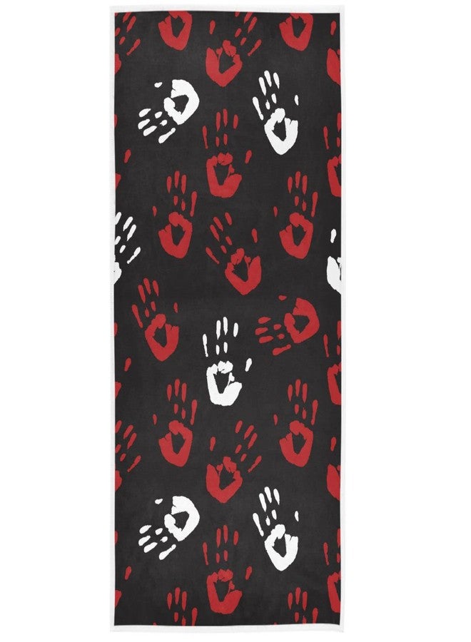 Pfrewn Halloween Red Bloody Hands Towels Hand Bathroom Towels 16x30 in Black Scary Bloody Zombie Hand Soft Absorbent Small Bath Towel Kitchen Dish Guest Towel Fall Autumn Halloween Day Decor Gifts - Image 1