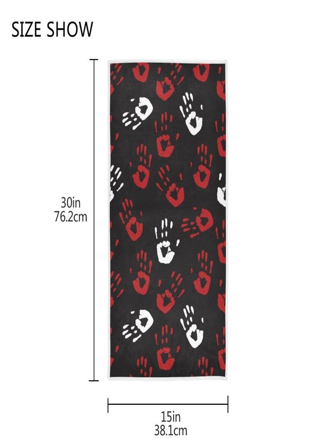 Pfrewn Halloween Red Bloody Hands Towels Hand Bathroom Towels 16x30 in Black Scary Bloody Zombie Hand Soft Absorbent Small Bath Towel Kitchen Dish Guest Towel Fall Autumn Halloween Day Decor Gifts - Image 3