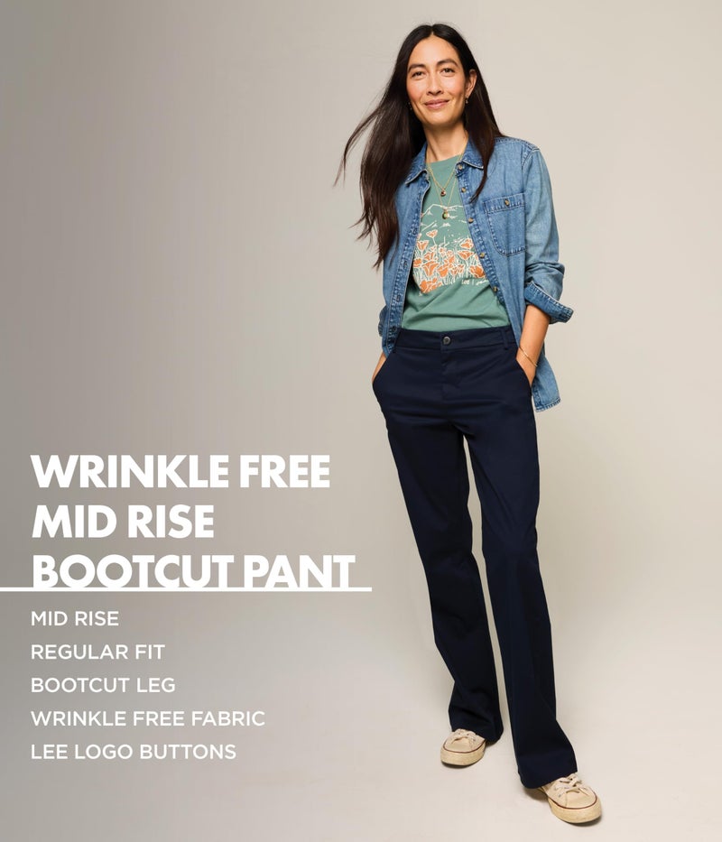 Lee Women's Wrinkle Free Mid Rise Bootcut Pant Union-All Black 4 - Image 3