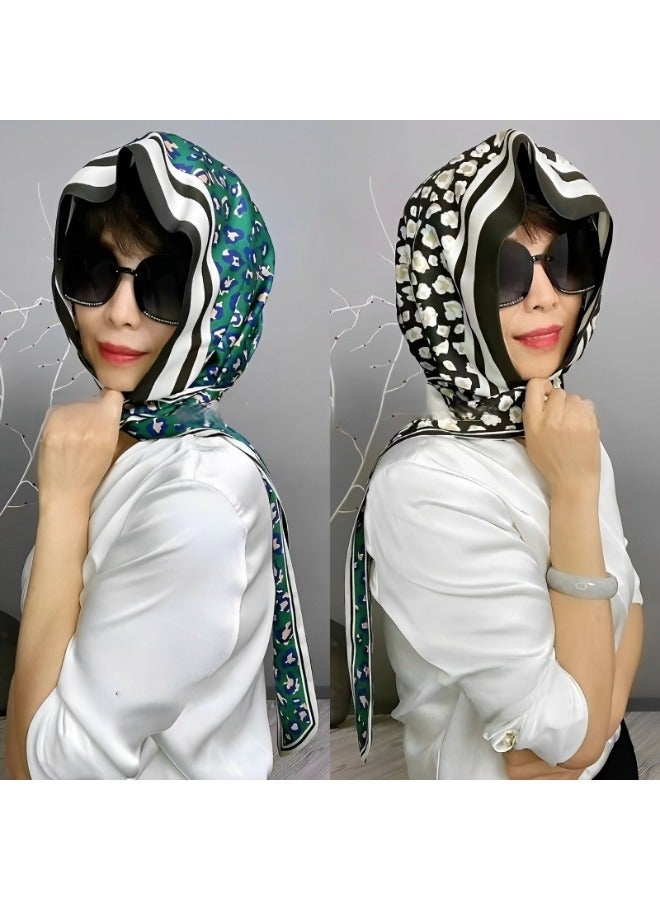 ريوكل عمامة نسائية مع حماية مزدوجة من أشعة الشمس، عمامة، غطاء رأس ناعم من قطعة واحدة، حجاب طويل، عمامة كاملة، واقي شمسي من حرير التوت - Image 2