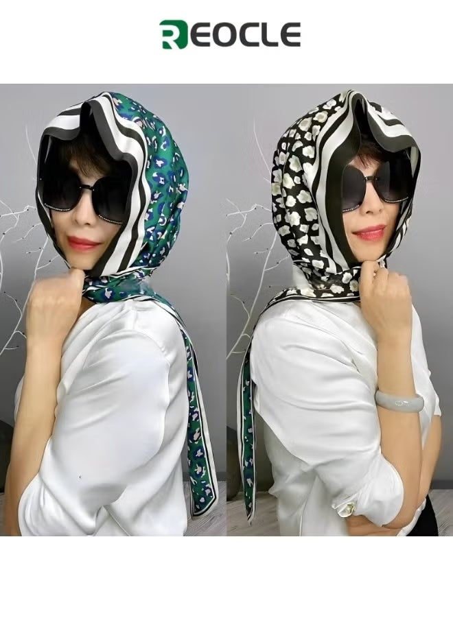 ريوكل عمامة نسائية مع حماية مزدوجة من أشعة الشمس، عمامة، غطاء رأس ناعم من قطعة واحدة، حجاب طويل، عمامة كاملة، واقي شمسي من حرير التوت - Image 1