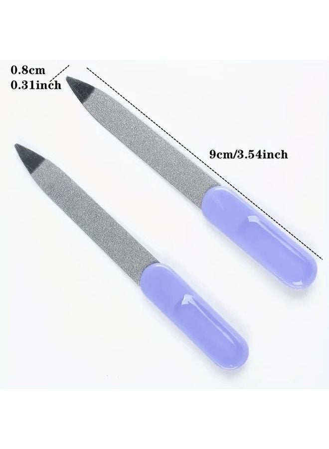 10 قطعة من مبرد الأظافر المطفأ ذو الوجهين، من الفولاذ المقاوم للصدأ، ألوان عشوائية، مجموعة تجميل - Image 5