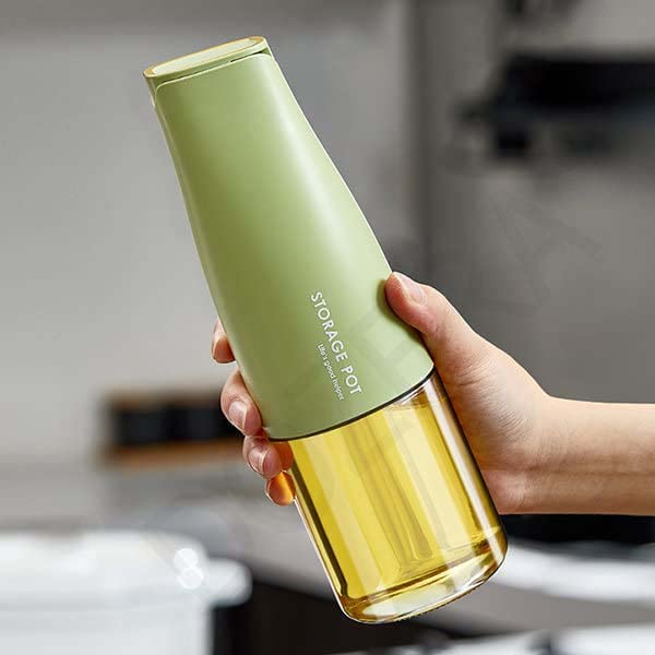 DOZERA Oil and Vinegar Dispenser Glass Bottle 500ml with Gravity Automatic Opening and Closing lid Weighted Pourer Oil Dispenser Bottle for Kitchen (Multicolor, Pack of 1) (500ml Glass Oil Bottle) - Image 5