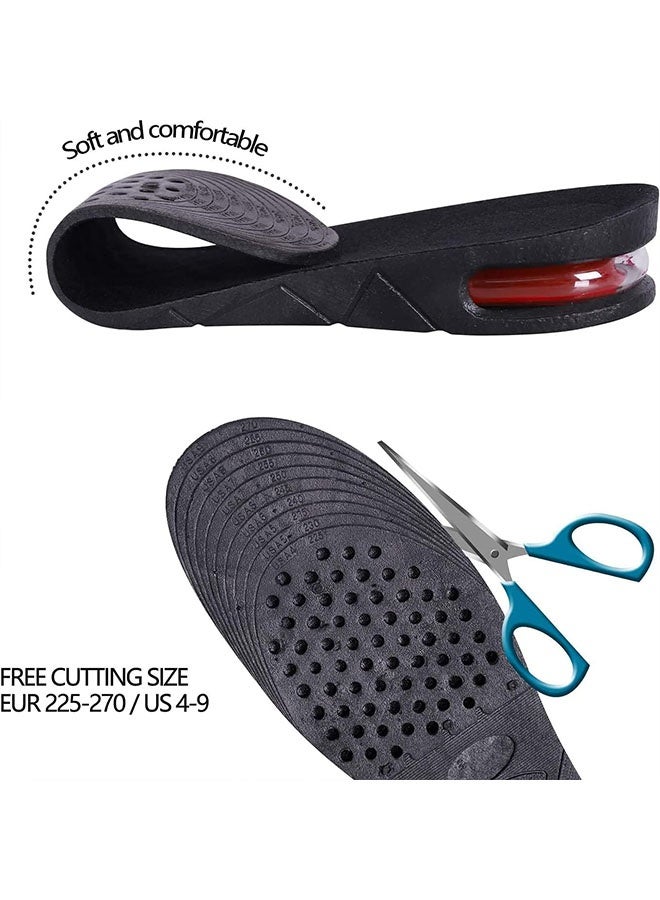 1 Pair Height Increase Boot Pad 4 Layers Shoe Insoles with Air Cushion Elevator Shoe Insole Lifts Kits, Black, One Size - Image 5