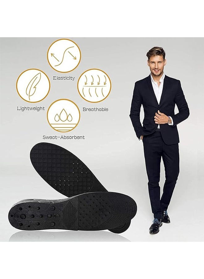 1 Pair Height Increase Boot Pad 4 Layers Shoe Insoles with Air Cushion Elevator Shoe Insole Lifts Kits, Black, One Size - Image 4