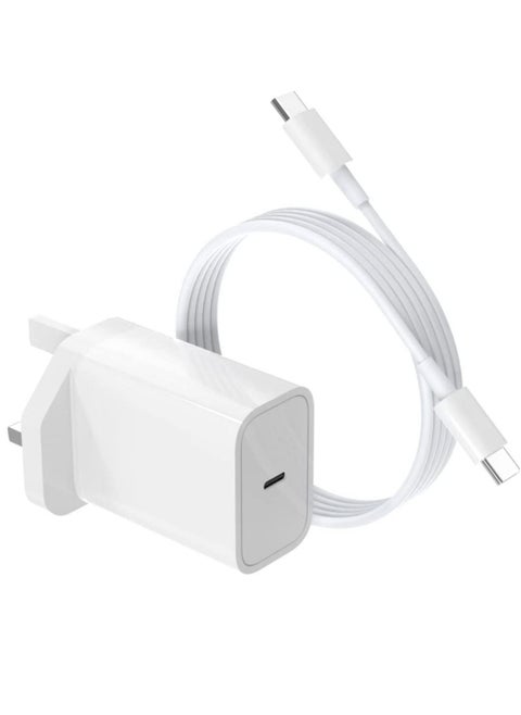 USB C Super Fast Charger, 25W PD Wall Charger Fast Charging for Samsung Galaxy S21/S21+/S21 Ultra/S20/S20+/S20 Ultra/Note 20/Note 20 Ultra/Note 10/Note10+, 3.3ft USB-C to USB-C Fast Charging Cable