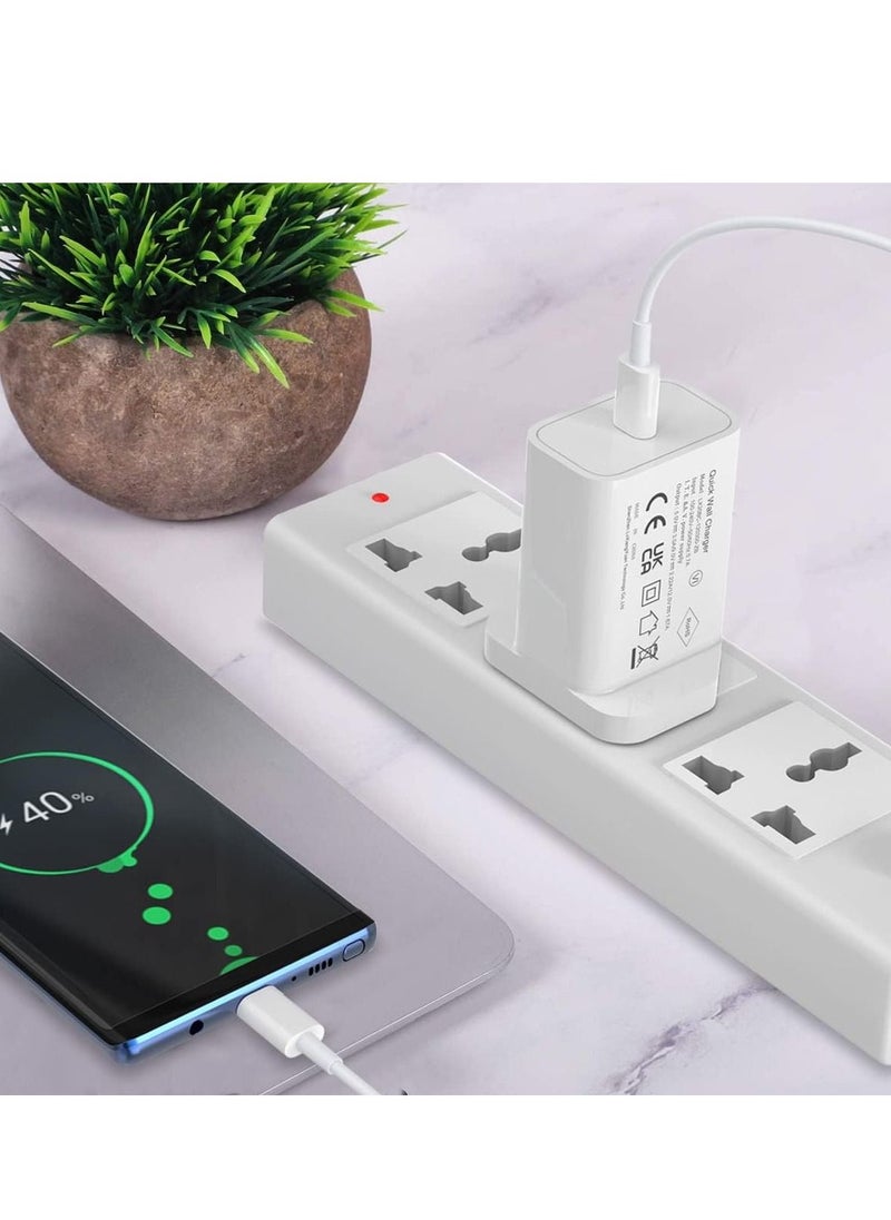 Phone Planet - USB C Super Fast Charger, 25W PD Wall Charger Fast Charging for Samsung Galaxy S21/S21+/S21 Ultra/S20/S20+/S20 Ultra/Note 20/Note 20 Ultra/Note 10/Note10+, 3.3ft USB-C to USB-C Fast Charging Cable - Image 1