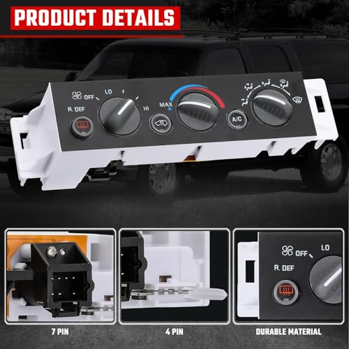 ISINSWIFT 599-006 Climate Control Module,A/C Heater Climate Control Panel Fit for Chevrolet Suburban Tahoe Fit for GMC Yukon 1996-2000, Replace#9378805 16231165 - Image 3