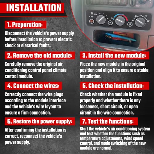 ISINSWIFT 599-006 Climate Control Module,A/C Heater Climate Control Panel Fit for Chevrolet Suburban Tahoe Fit for GMC Yukon 1996-2000, Replace#9378805 16231165 - Image 5