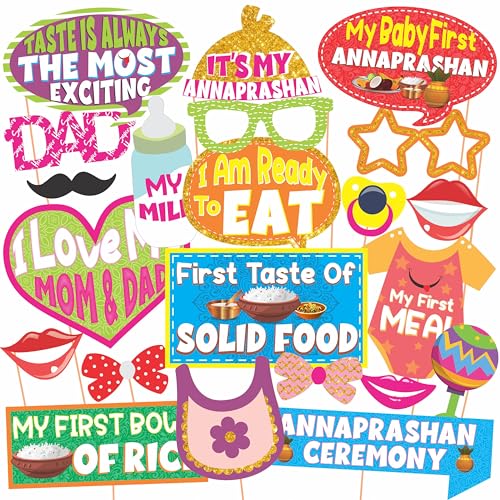 Wobbox Shubh Annaprashan Decoration Items Set which Includes Baby annaprashan Ceremony Props, Subh Annaprashan Banner, Rice Light Decoration, Rice Ceremony Decorations Items(27 Pcs Set)(FP5694) - Image 4