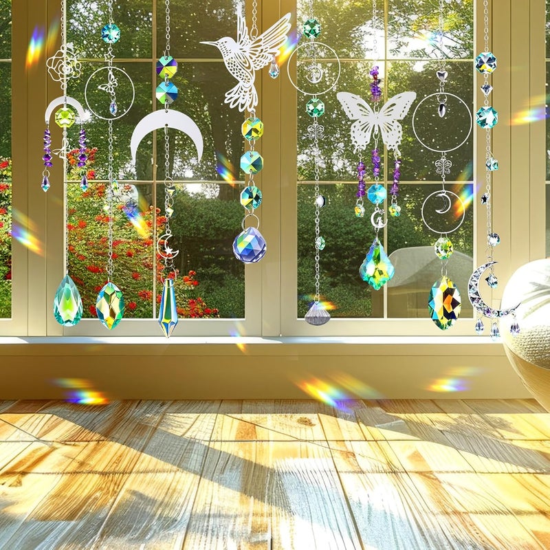Geelin 400 pcs DIY Suncatchers Sun Catchers Making Supplies Craft for Adults Hanging Prism Sun Catcher with Crystal for Decorating Indoor Window Home Wedding Outdoor Garden - Image 2