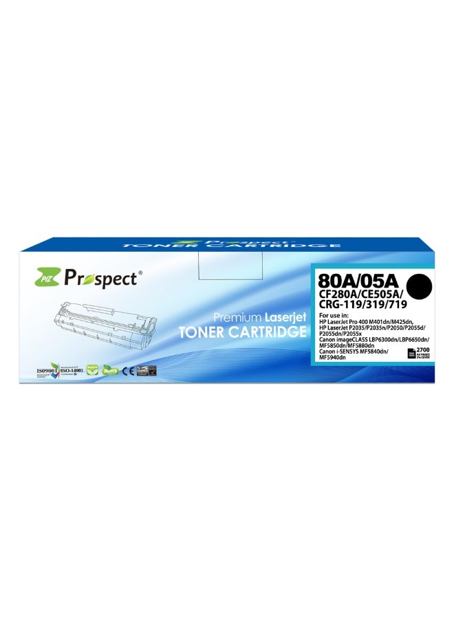 Prospect Toner CE505A 05A CF280A 80A Black Laser Compatible with HP Printer LaserJet Pro 400 M401dn M425dn HP LaserJet P2035 P2035n P2050 P2055d P2055dn P2055x
