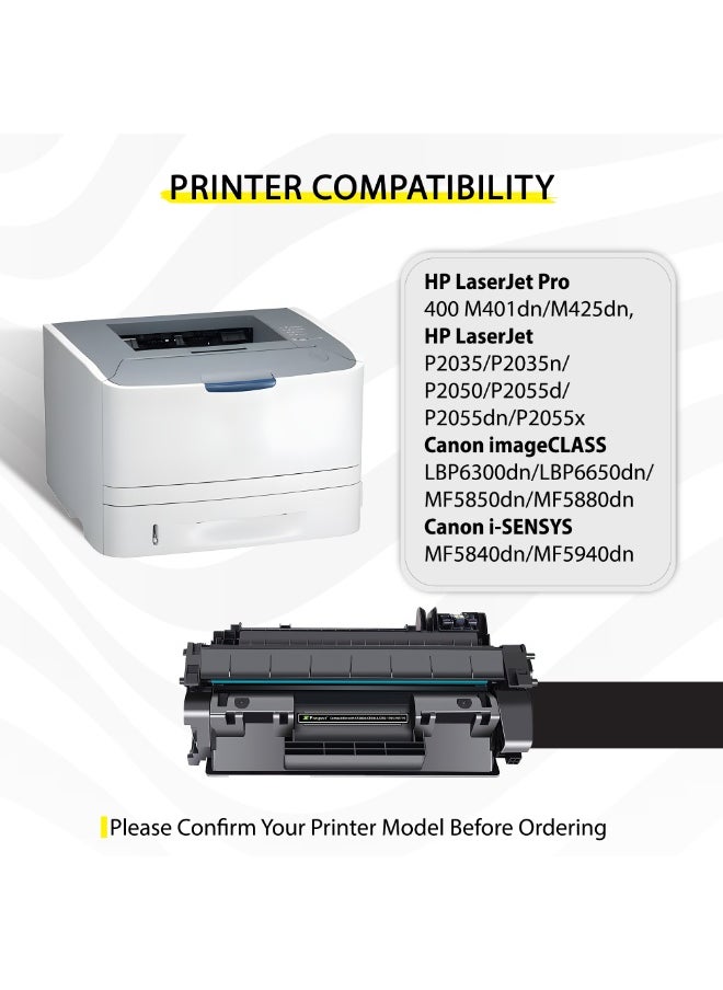 Prospect Toner CE505A 05A CF280A 80A Black Laser Compatible with HP Printer LaserJet Pro 400 M401dn M425dn HP LaserJet P2035 P2035n P2050 P2055d P2055dn P2055x