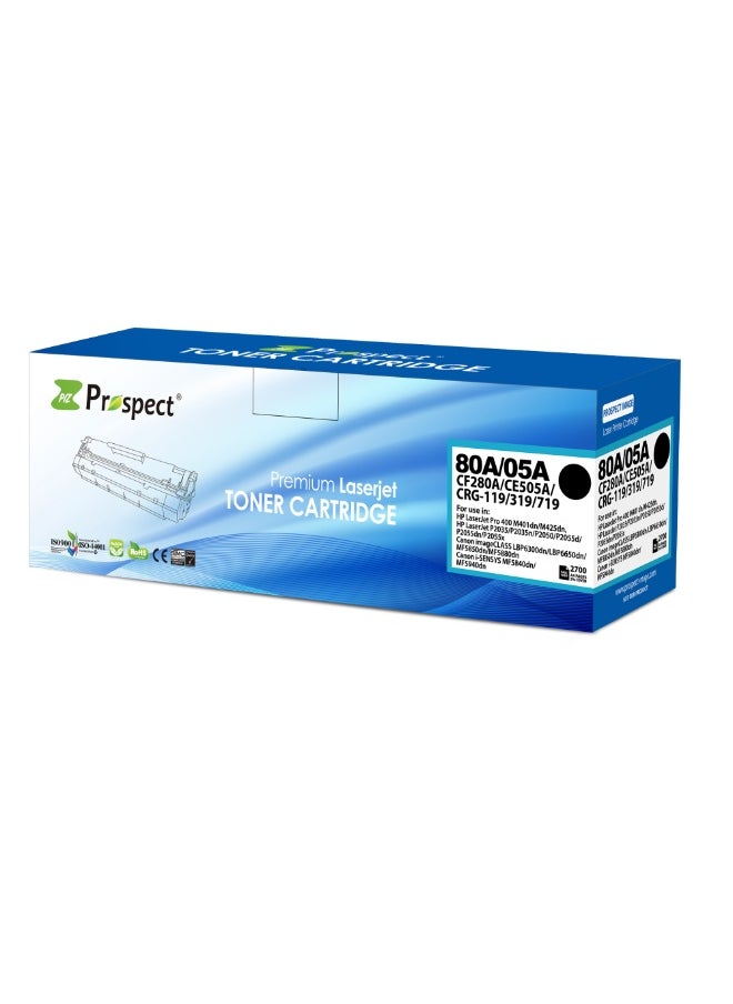 Prospect Toner CE505A 05A CF280A 80A Black Laser Compatible with HP Printer LaserJet Pro 400 M401dn M425dn HP LaserJet P2035 P2035n P2050 P2055d P2055dn P2055x