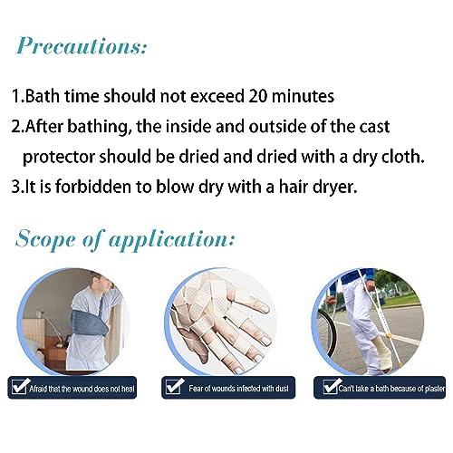 WNHTFAC Waterproof Leg Cast Cover for Shower Adult, Cast Protector for Broken Leg, Reusable Water Resistant Adult Cast Bag for Swimming Bathing with Watertight Seal Cast Cover Leg for Leg Foot Ankle Adult - Image 5