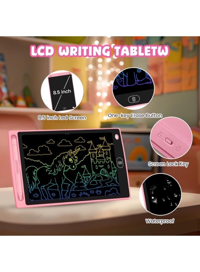 لوحة كتابة LCD مقاس 8.5 بوصة للأطفال، لوحة رسم قابلة لإعادة الاستخدام مع مسح بلمسة واحدة، لوحة كتابة ملونة، هدية تعليمية للأولاد والبنات - Image 3