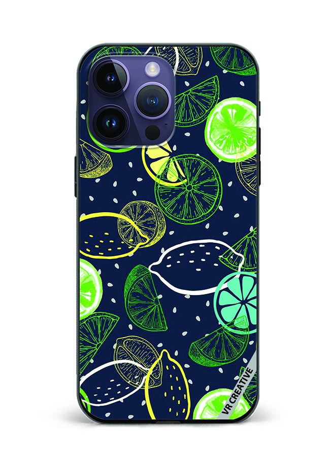 VR CREATIVE Protective Case Cover For Apple iPhone 15 Pro Max Lemon Design Multicolour - Image 1