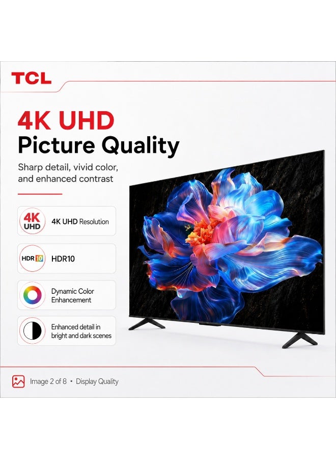 TCL 75P69K 75-Inch 4K Ultra HD Smart Google TV with HDR and Immersive Sound 75P69K Black - Image 2
