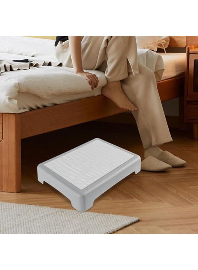 Gray Stackable Step Stool Riser for Elderly Adults Kids Bedside Bathtub Outdoor - Image 3