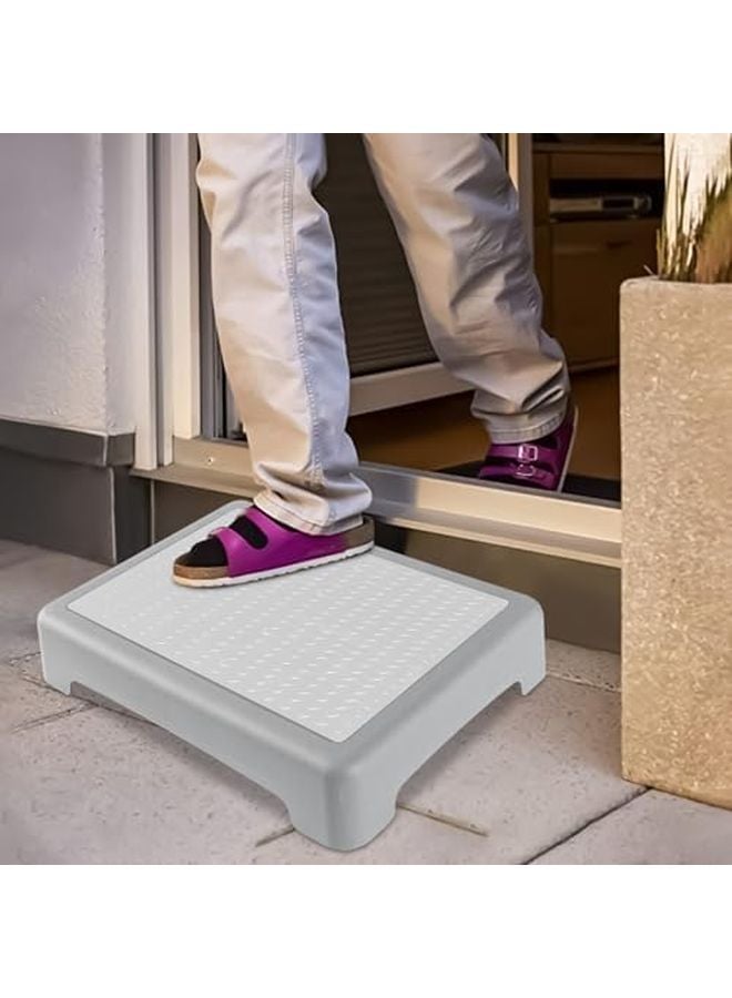 Gray Stackable Step Stool Riser for Elderly Adults Kids Bedside Bathtub Outdoor - Image 4