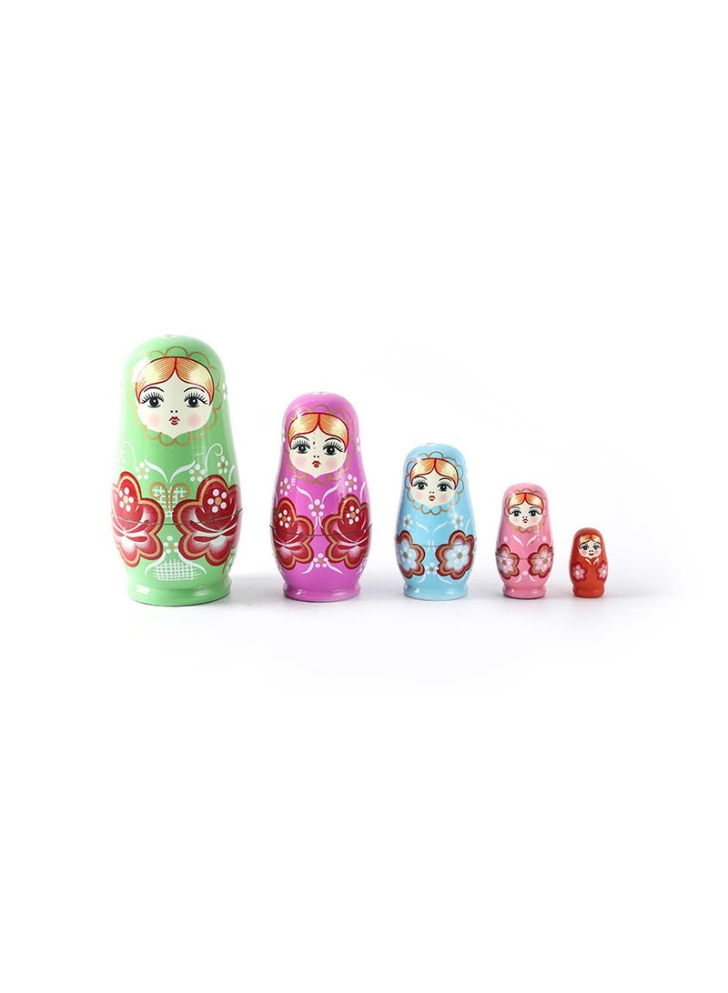 5-Piece Wooden Doll Set  - Image 1