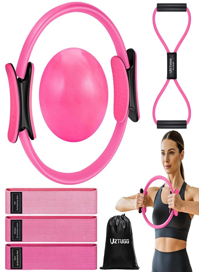 UZTUGG Pilates Essentials Kit for Women, at Home Workout Equipment with Mini Ball, Pilates Ring, Fabric Resistance Bands, Figure 8 Resistance Bands, Exercise Starter for Strength, Toning, Flexibility - Image 1