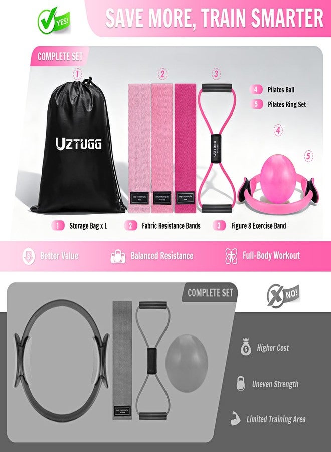 UZTUGG Pilates Essentials Kit for Women, at Home Workout Equipment with Mini Ball, Pilates Ring, Fabric Resistance Bands, Figure 8 Resistance Bands, Exercise Starter for Strength, Toning, Flexibility - Image 2