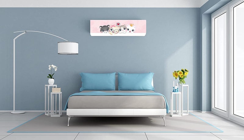 DARSHANAM WORLD Beatiful Designer Ac Cover |Cutest Printed Air Conditioning Dust Cover For Indoor & All Type AC Split Covers |Colorfull Folding Designer Ac Cover (Cute Pink Cats 1 Ton) - Image 4