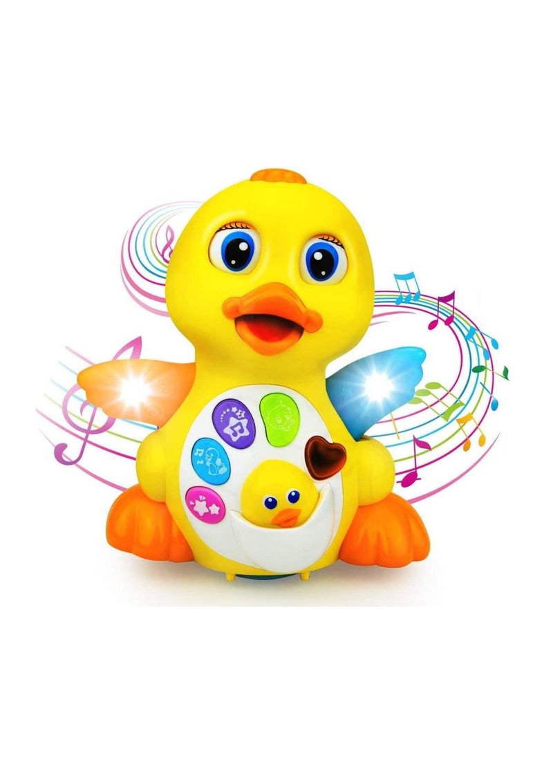 null - Dancing Walking Yellow Duck Baby Toy with Music and LED Light Up for Infants, Toddler Interactive Learning Development - Image 1