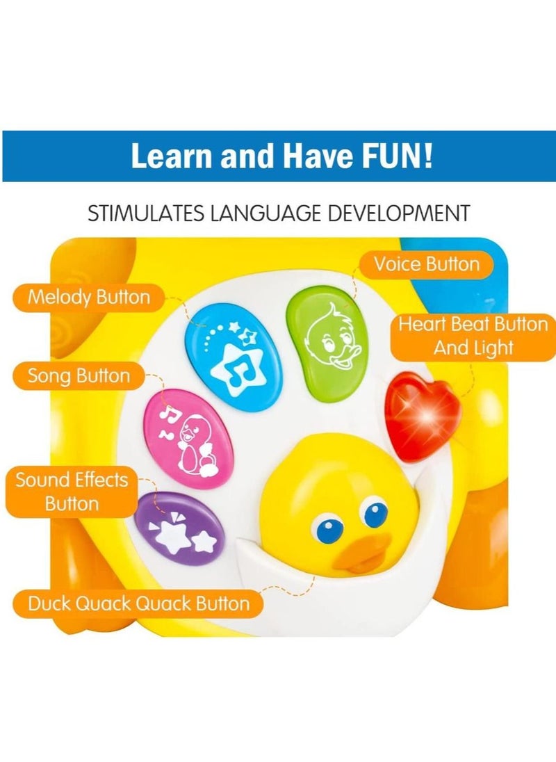 null - Dancing Walking Yellow Duck Baby Toy with Music and LED Light Up for Infants, Toddler Interactive Learning Development - Image 1