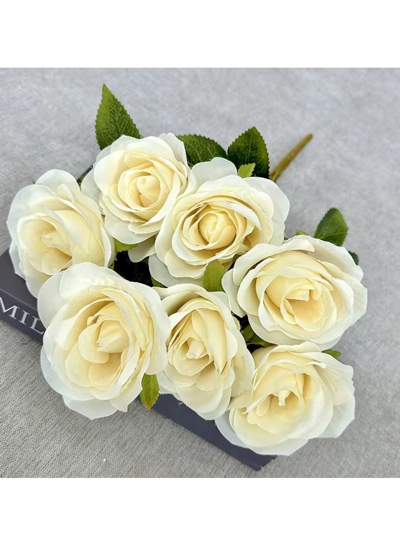 Huitich Artificial Beige Rose  Bouquet for Luxurious Decor  - Image 2