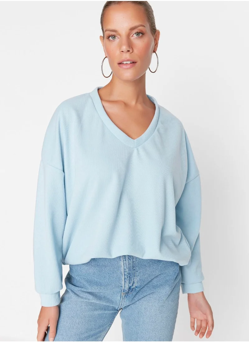 trendyol V-Neck Sweatshirt