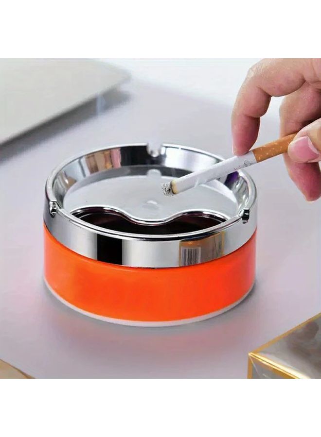 Portable Stainless Steel Plastic Ashtray With Lid Windproof Design Black Smoking Cup Compact Round Cigarette Holder For Home Office Camping Travel - Image 5
