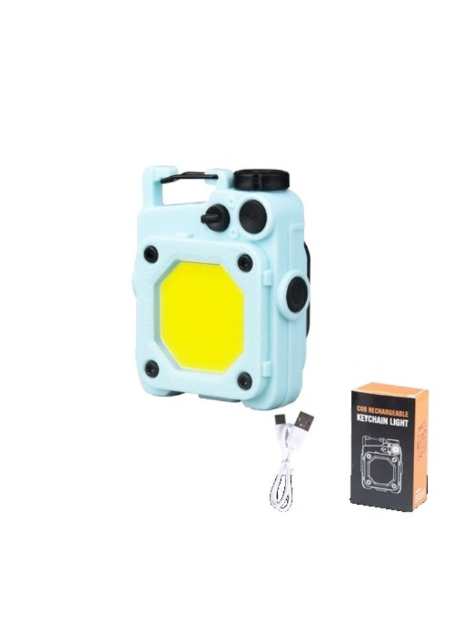 Compact keychain flashlight with strong COB light, USB Type-C rechargeable battery, magnetic base, and 180° foldable stand. Perfect for camping, emergencies, hiking, cycling, and everyday use. - Image 2