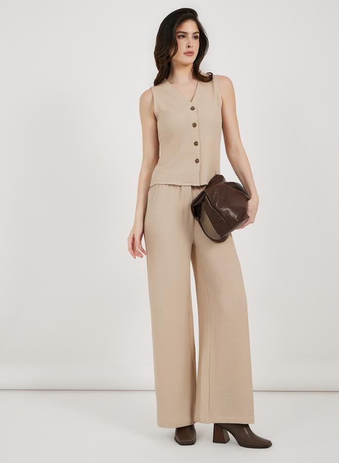 Styli Textured Buttoned Regular Fit Waistcoat  - Image 2