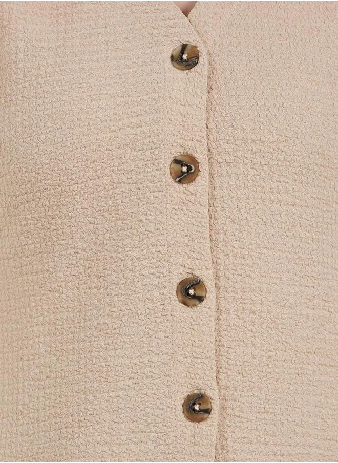 Styli Textured Buttoned Regular Fit Waistcoat