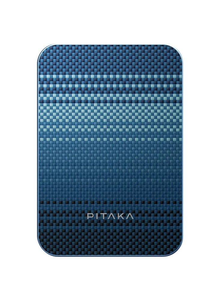 PITAKA Pitaka Aramid Fiber Magnetic Power Bank – Qi2 Certified, 15W Wireless Fast Charging, 5000mAh, Compact, Lightweight & Strong Magnetic Attachment for Phone - Moonrise  - Image 1