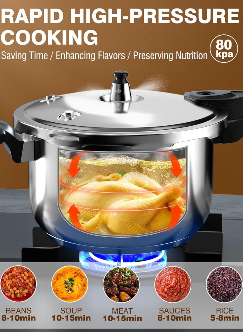 SLIVERS CRIEST Stainless Steel Pressure Cooker(Non-Aluminum), Pressure Cooker with Spring Valve Safeguard Devices, Compatible with Gas & Induction Cooker - Image 5