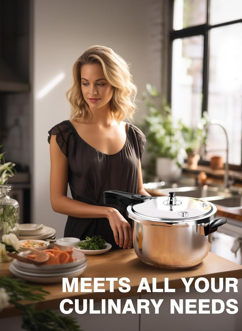 SLIVERS CRIEST Stainless Steel Pressure Cooker(Non-Aluminum), Pressure Cooker with Spring Valve Safeguard Devices, Compatible with Gas & Induction Cooker - Image 3