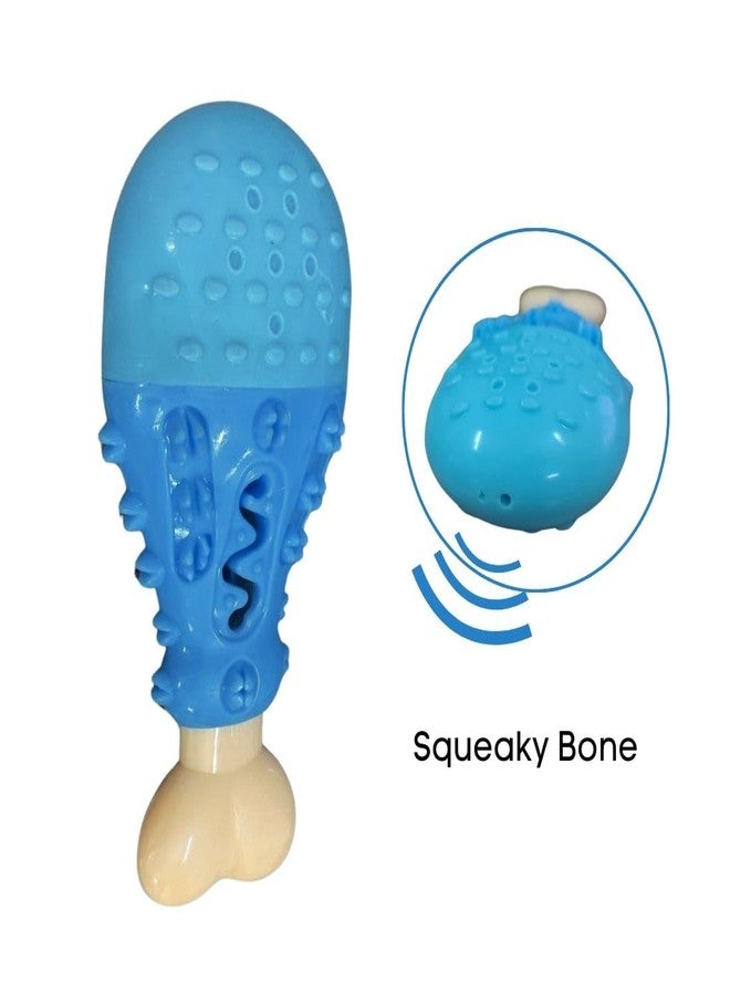 PET FUN Durable Drumstick Bone Shape Squeaky Chew Toy for Dogs & Puppies | Teeth Cleaning, Anxiety Relief | Treat Dispenser & Teether Pets | Textured Surface for Interactive Play - Image 4