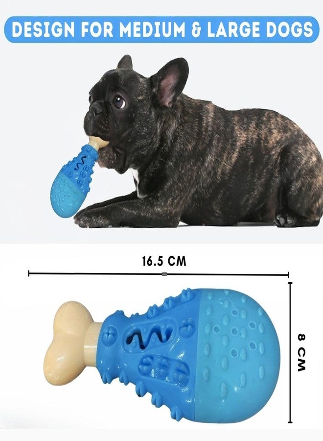 PET FUN Durable Drumstick Bone Shape Squeaky Chew Toy for Dogs & Puppies | Teeth Cleaning, Anxiety Relief | Treat Dispenser & Teether Pets | Textured Surface for Interactive Play - Image 2