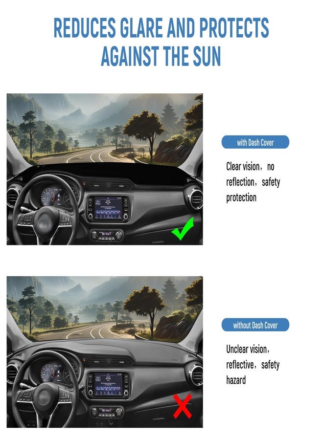 BILOPER Dash Cover for Nissan Kickis 2018-2024 Accessories Flannel Dashboard Cover Dash Cover Mat - Image 2