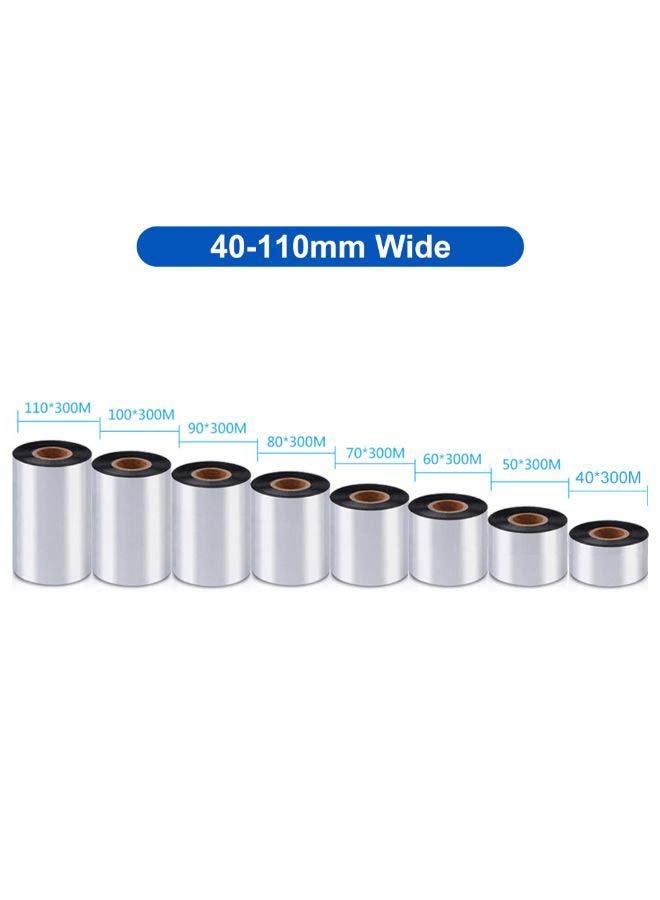 NIBEMINENT Thermal Transfer Wax Ribbon Roll Width 40-110mm * 300m Barcode Printing for Printer Multicolour  - Image 3