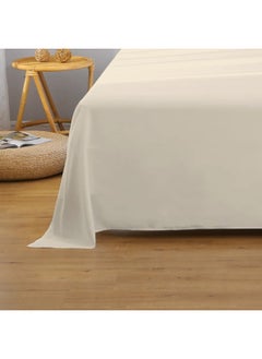 Rest Flat Bedsheet 240X260Cm Plush Ivory Breathable Machine Washbale Bedsheet Extra Soft Easy Fit Highly Breathable Bedding & Linen Cover  - Image 1