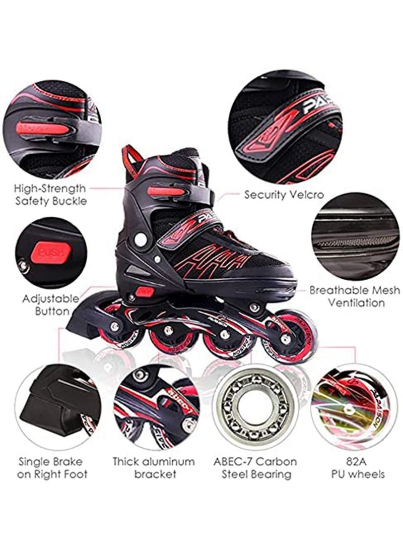 LIMOS Skating Shoes for Kids and Adults Professional 8 Lighting Wheel Comfort roller Skate(Red) - Image 4