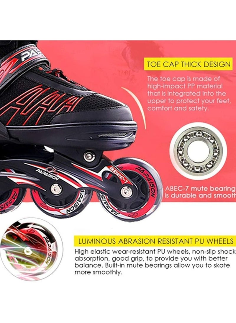 LIMOS Skating Shoes for Kids and Adults Professional 8 Lighting Wheel Comfort roller Skate(Red) - Image 5